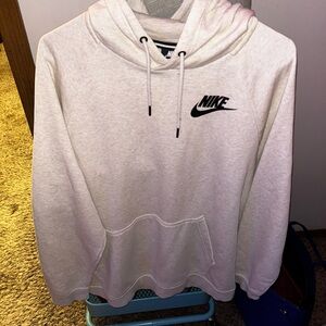 Nike Women's Cream Hoodie with Black Logo